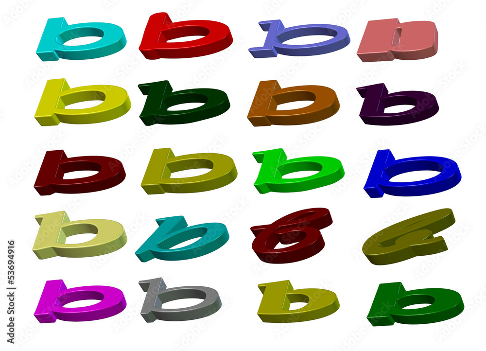 Renkli b harfi tasarımları