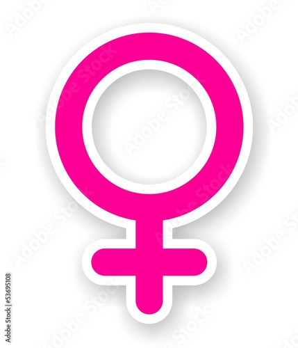 sticker of pink female sex symbol