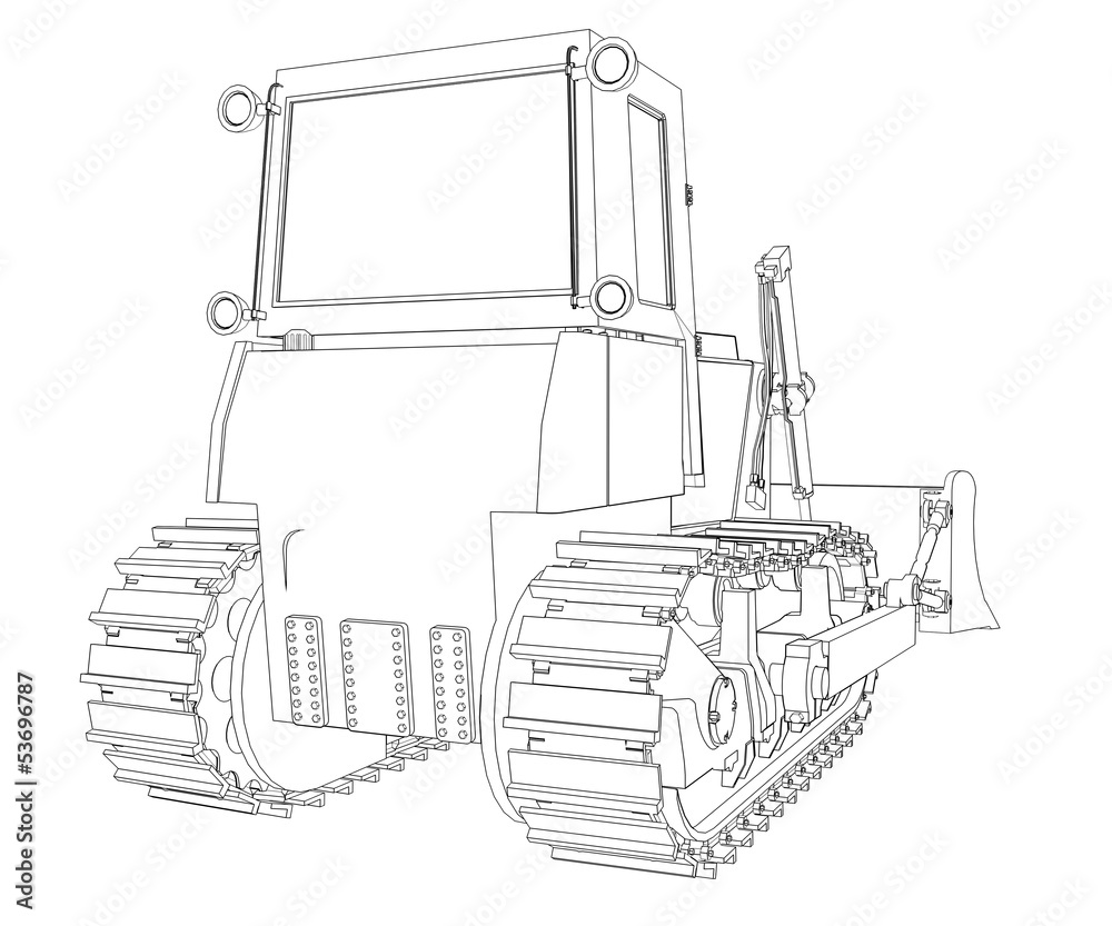 Tractor rendering in lines