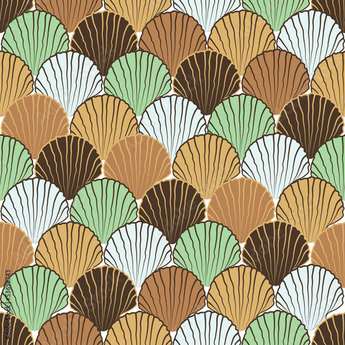 Vector seamless pattern with shells
