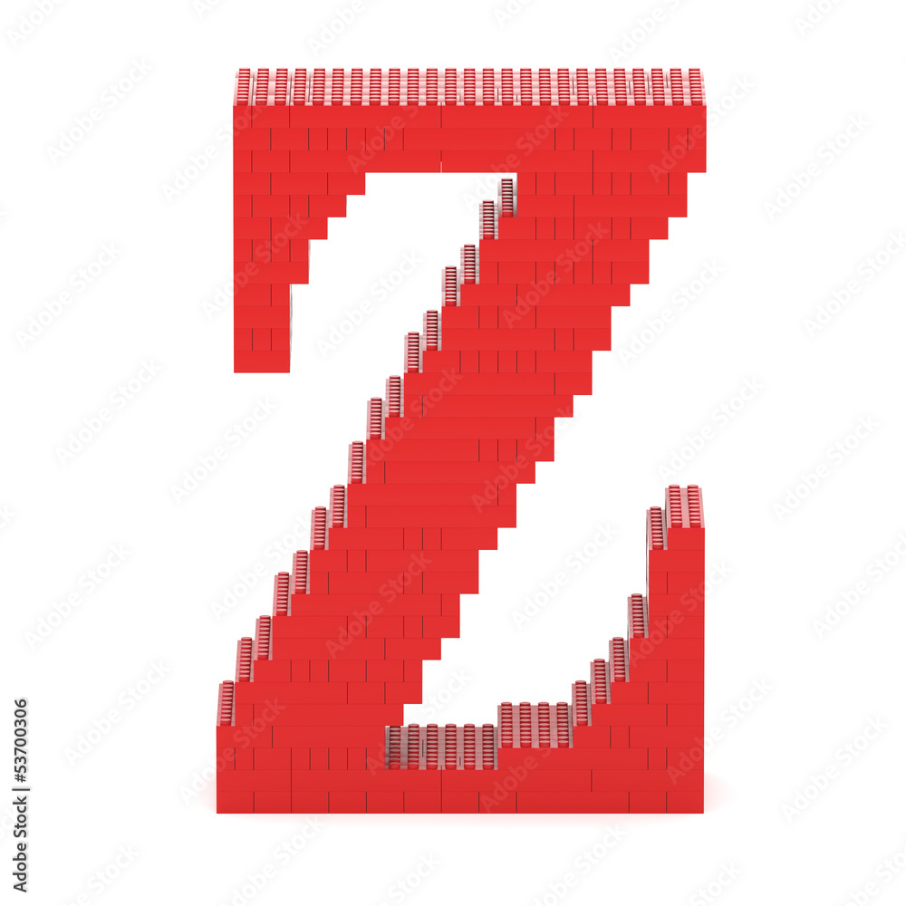 Fototapeta premium Letter Z built from toy bricks