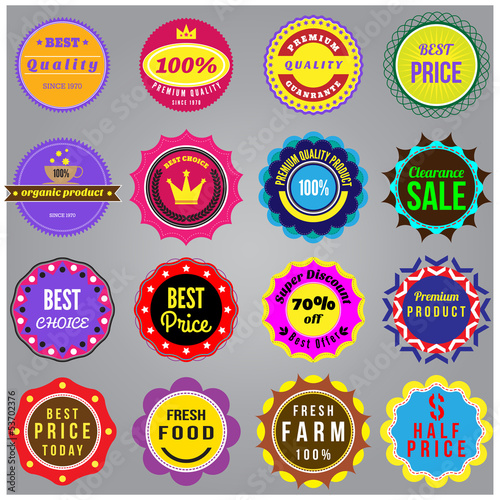 Set of discount and sale price labels design badge