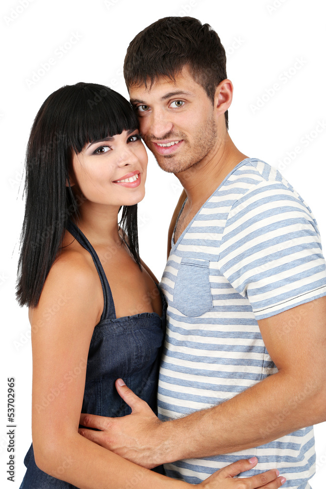 Beautiful loving couple together isolated on white Beautiful loving couple together isolated on white