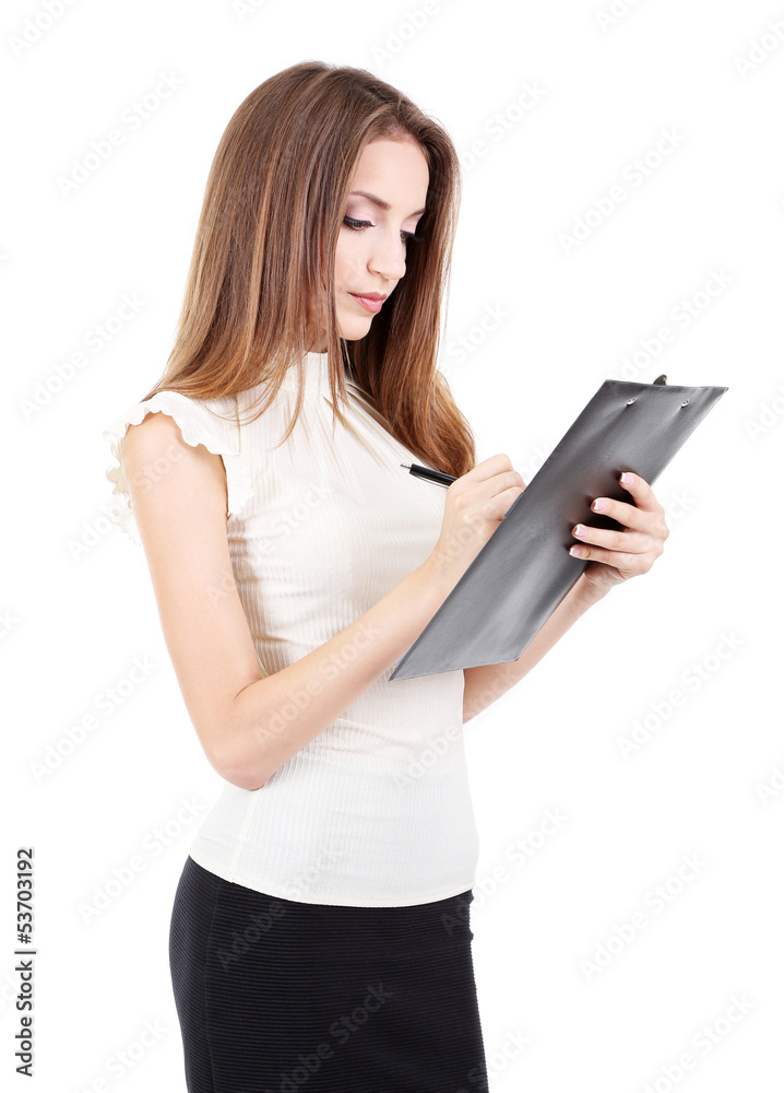 Young business woman isolated on white Young business woman isolated on white