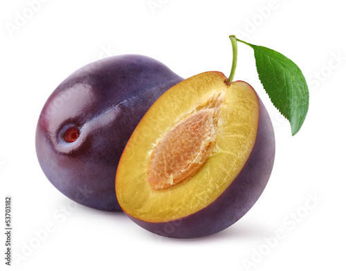 Vászonkép Isolated plums