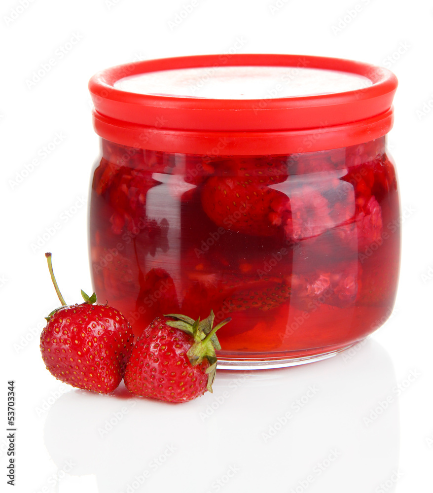 Home made berry jam isolated on white Home made berry jam isolated on white
