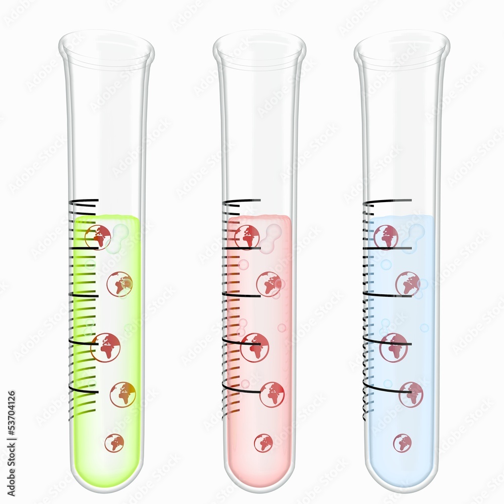 3d render of a medical world icon particles in test glass 3d render of a medical world icon particles in test glass