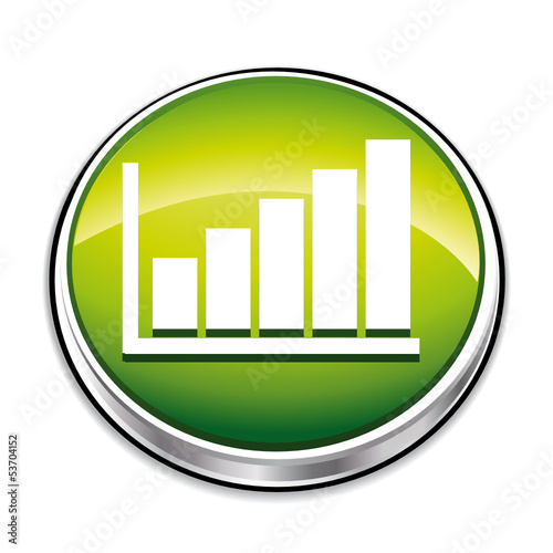 Green stats icon button.