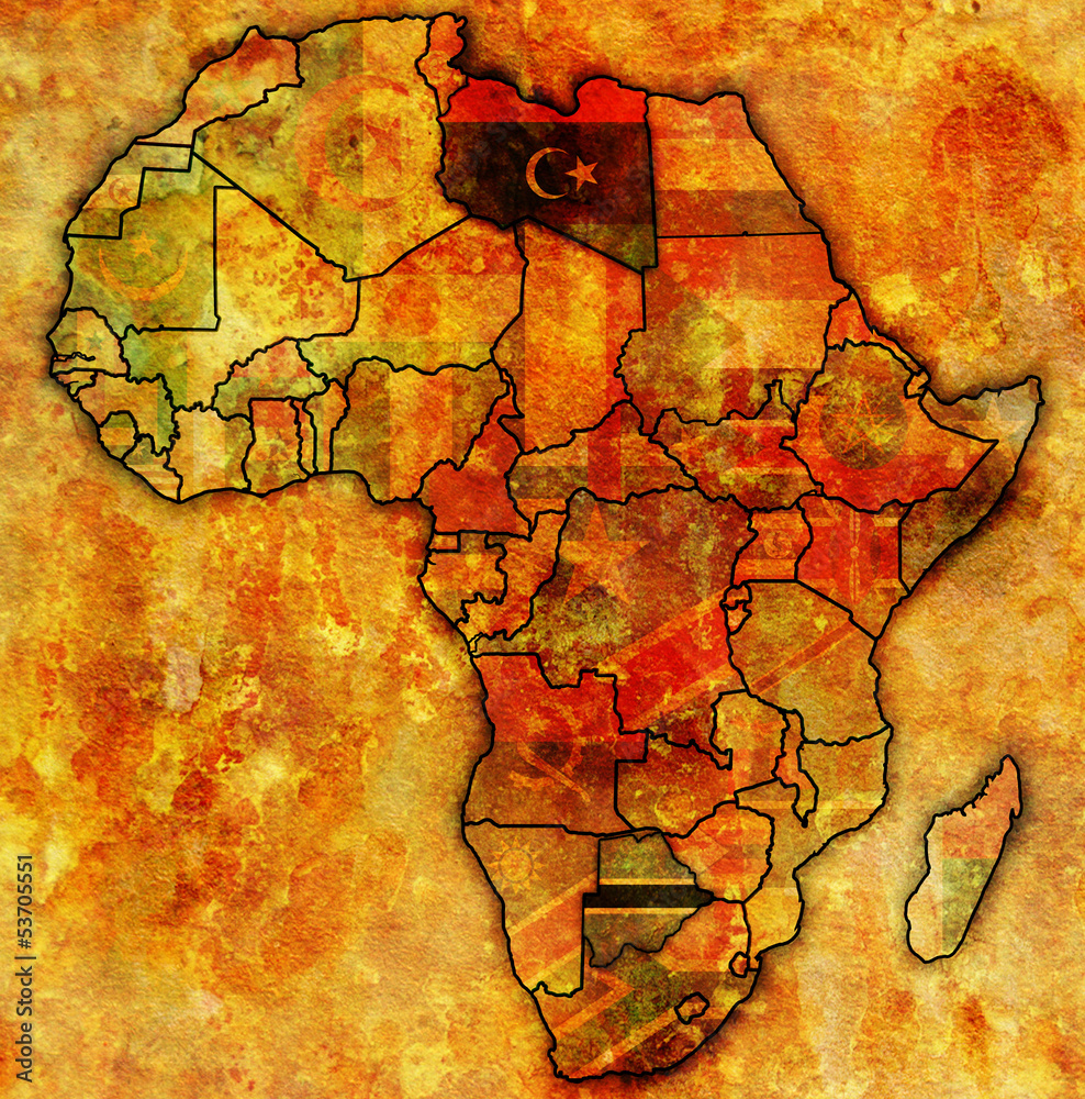 libya on actual map of africa
