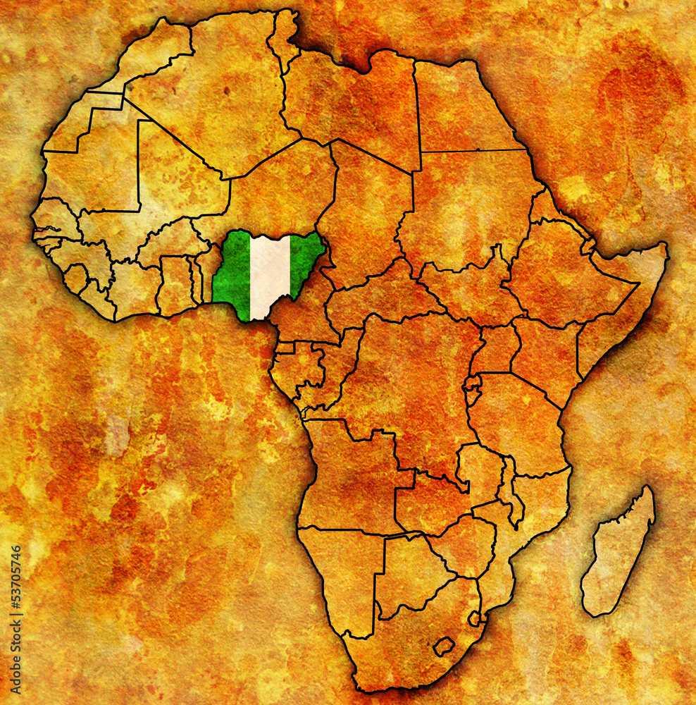 nigeria on actual map of africa