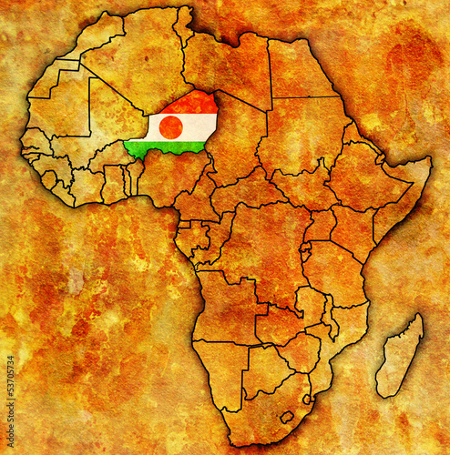 niger on actual map of africa