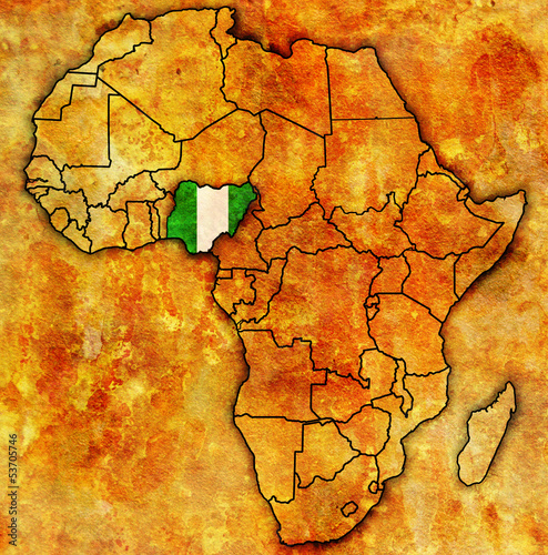 nigeria on actual map of africa