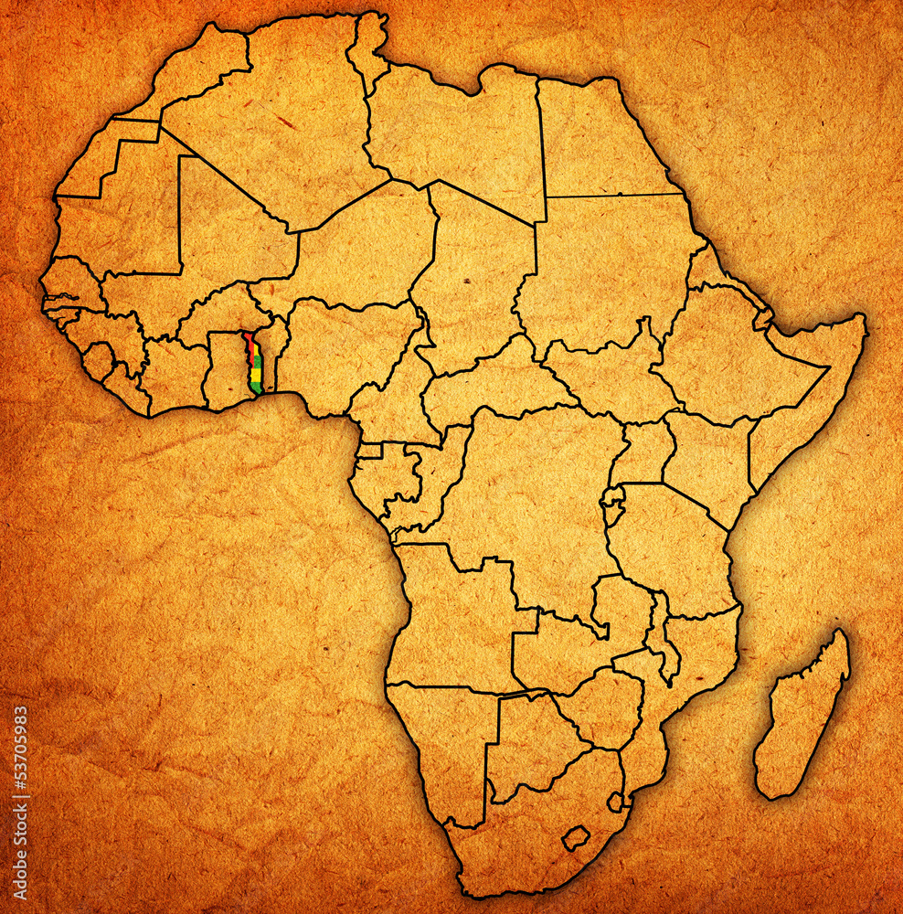 togo on actual map of africa