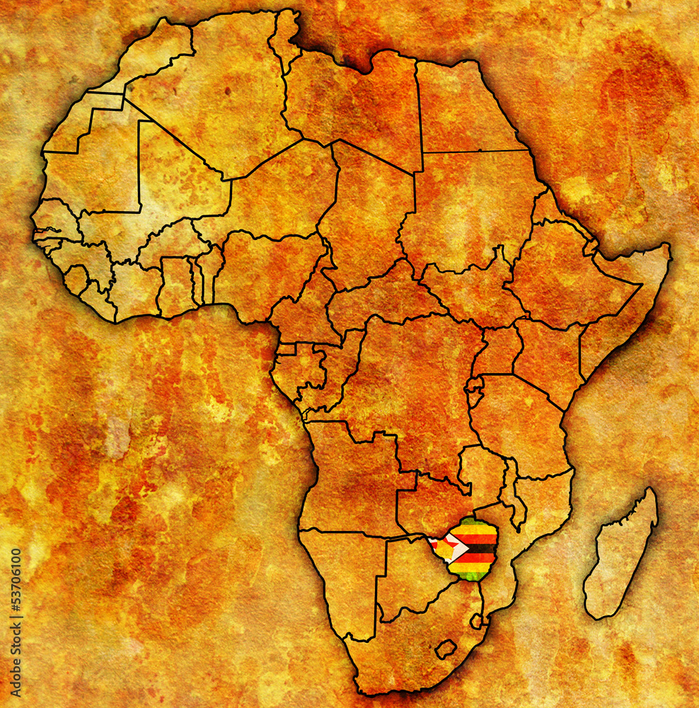 zimbabwe on actual map of africa