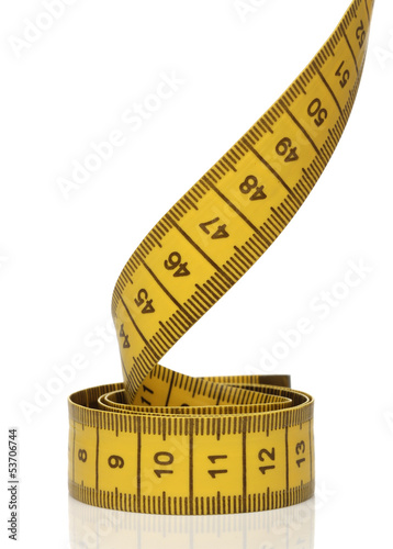 Measuring tape isolated over white background