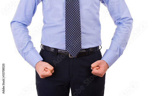Businessman with clenched fist.