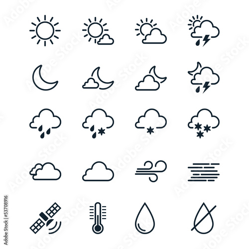 Weather icons line theme