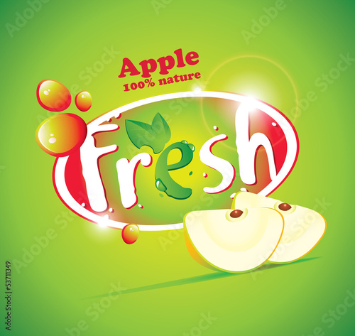 banner with slices of apple and the words Fresh