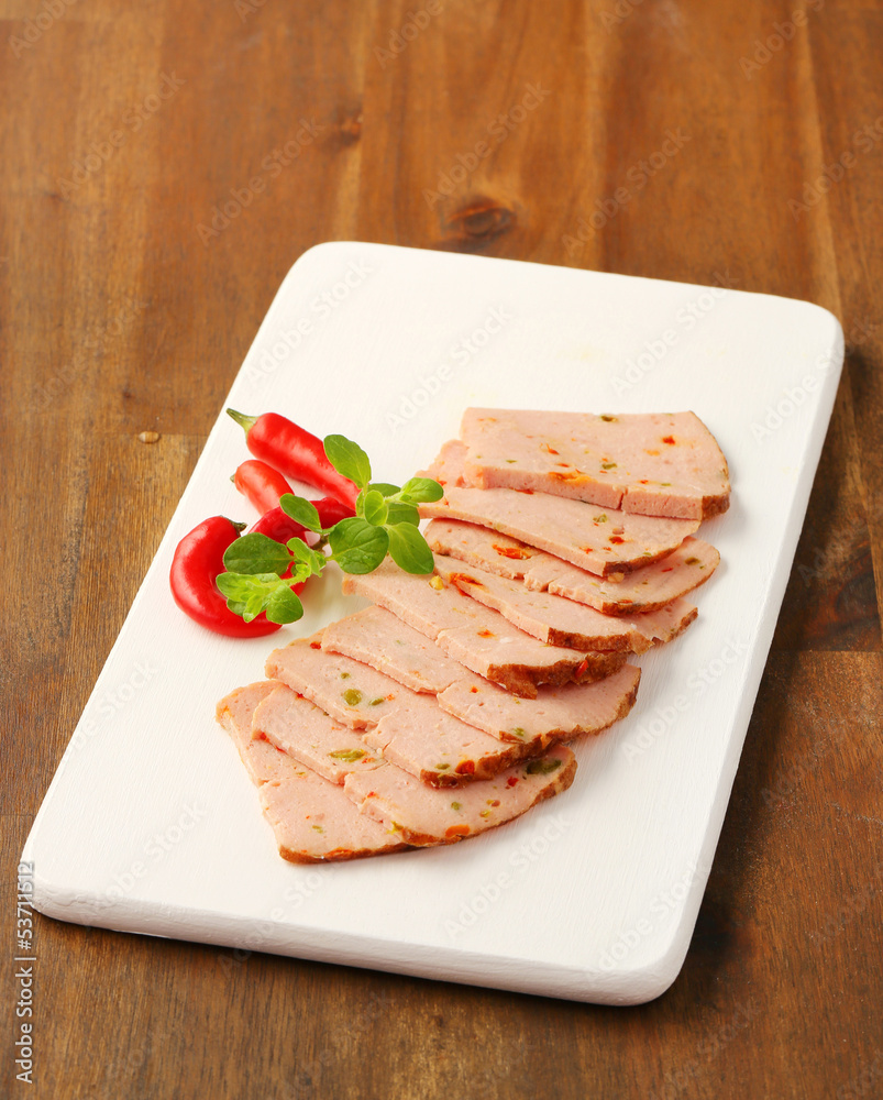 Sliced Leberkase Sliced Leberkase