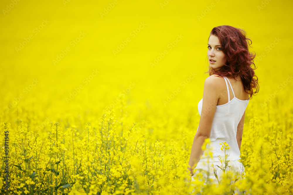 young beautiful girl in the field young beautiful girl in the field