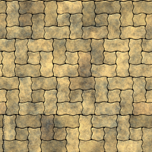 Light wavy brick pavement seamless texture