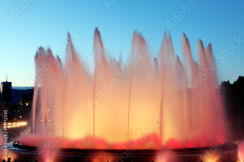The famous Montjuic Fountain in Barcelona  Spain