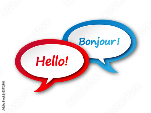ENGLISH-FRENCH TRANSLATION Icon (language speech bubble button)