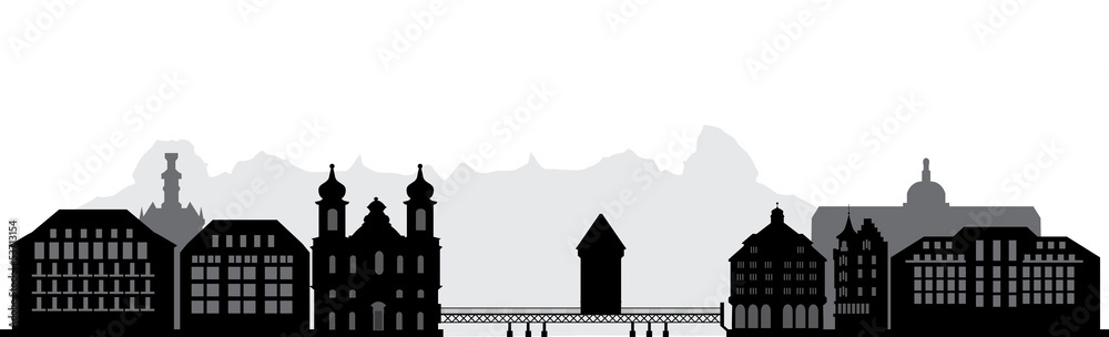 Naklejka premium luzern skyline
