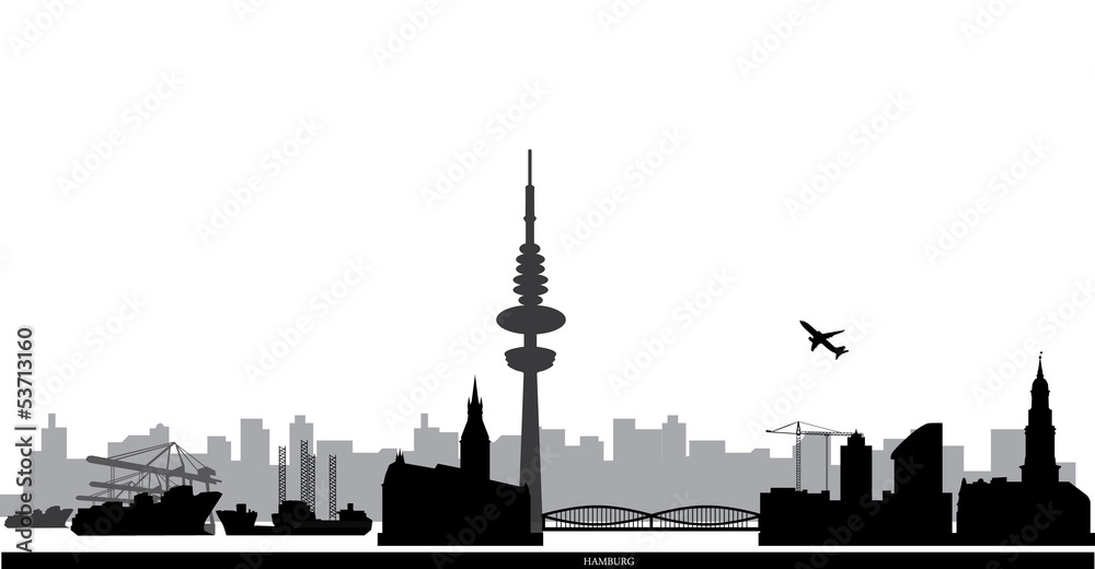 Naklejka premium hamburg skyline