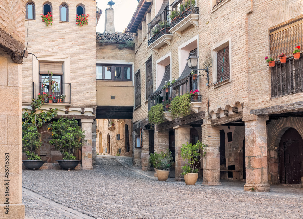 Street in the castle in Alquezar Spain