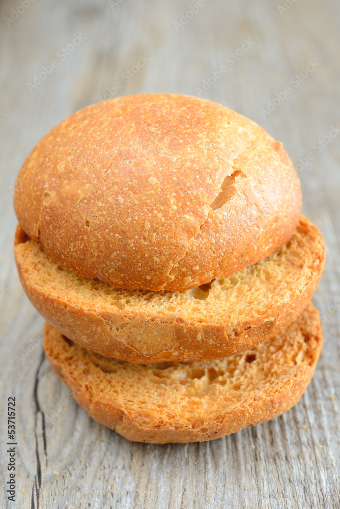 freselle of bread in sack