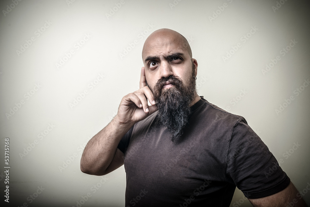 thoughtful bearded man thoughtful bearded man