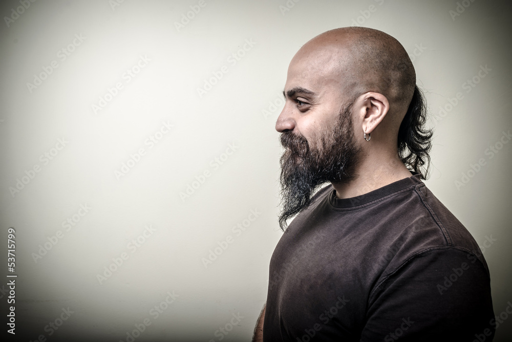 profile bearded man profile bearded man