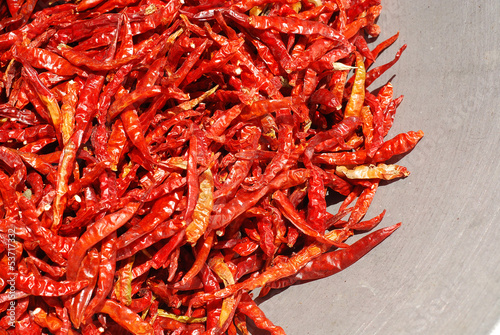 Dried red chilli, food ingredient