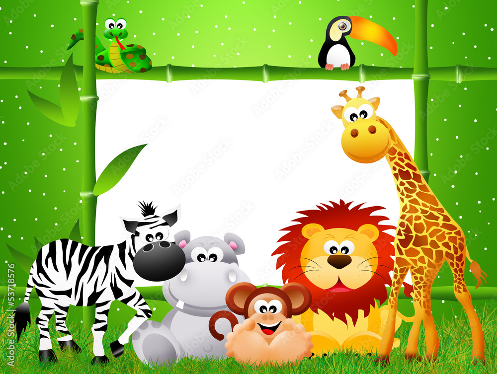 Fototapeta premium Zoo animals cartoon