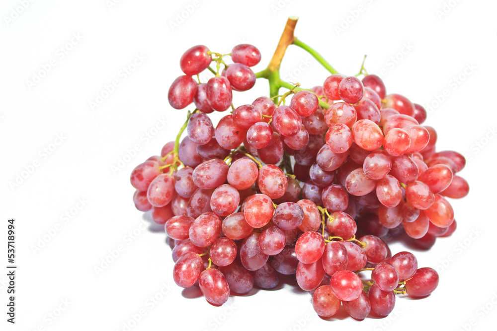 Isolated red grapes