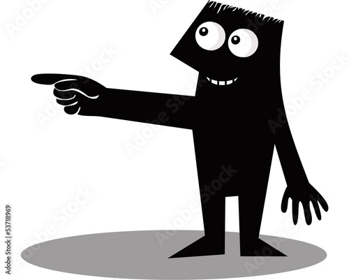 Funny pointing character