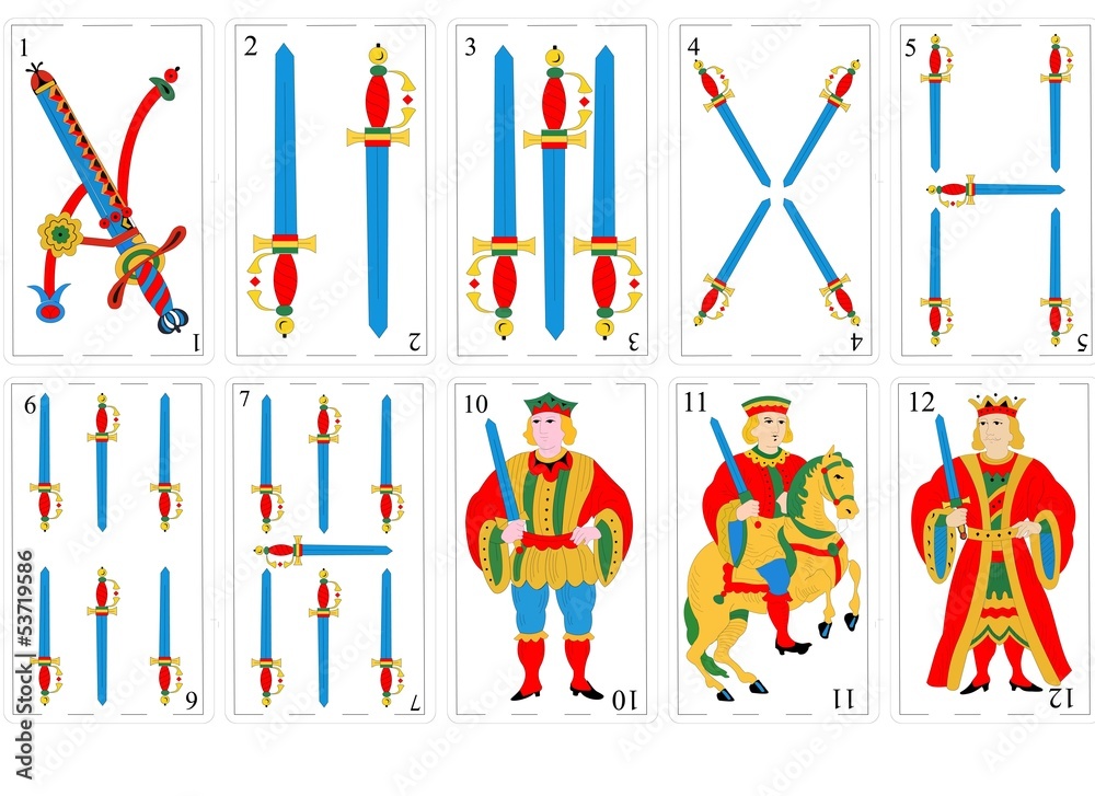 Cartas Españolas - Espada Stock Vector | Adobe Stock
