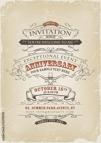 Vintage Invitation Poster