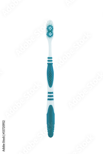 Blue or navy toothbrush on a white background