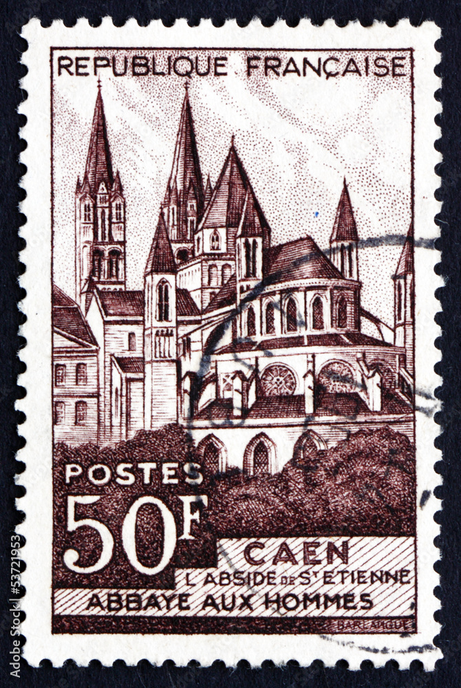 Postage stamp France 1951 Abbaye aux Hommes, Caen