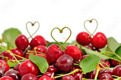 Cherry objects on white background photo