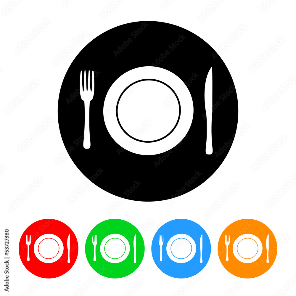 Plate Fork and Knife Plate Setting Icon Plate Fork and Knife Plate Setting Icon