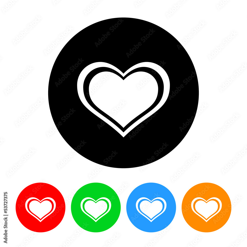 Heart Icon with Color Variations Heart Icon with Color Variations