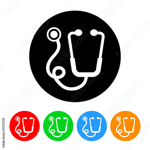 Stethoscope Icon Vector with Four Color Variations