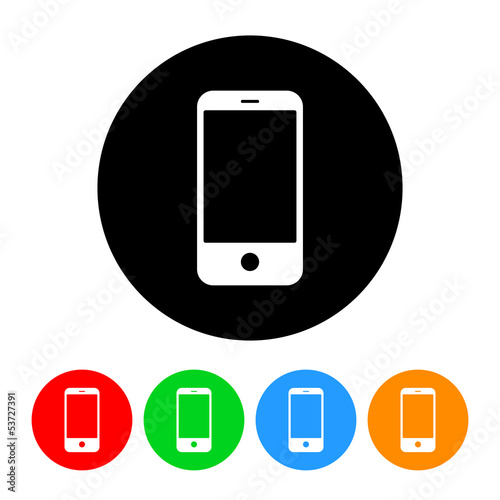 Smartphone Icon with Color Variations