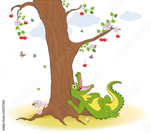 Krokodil unterm Obst-Baum