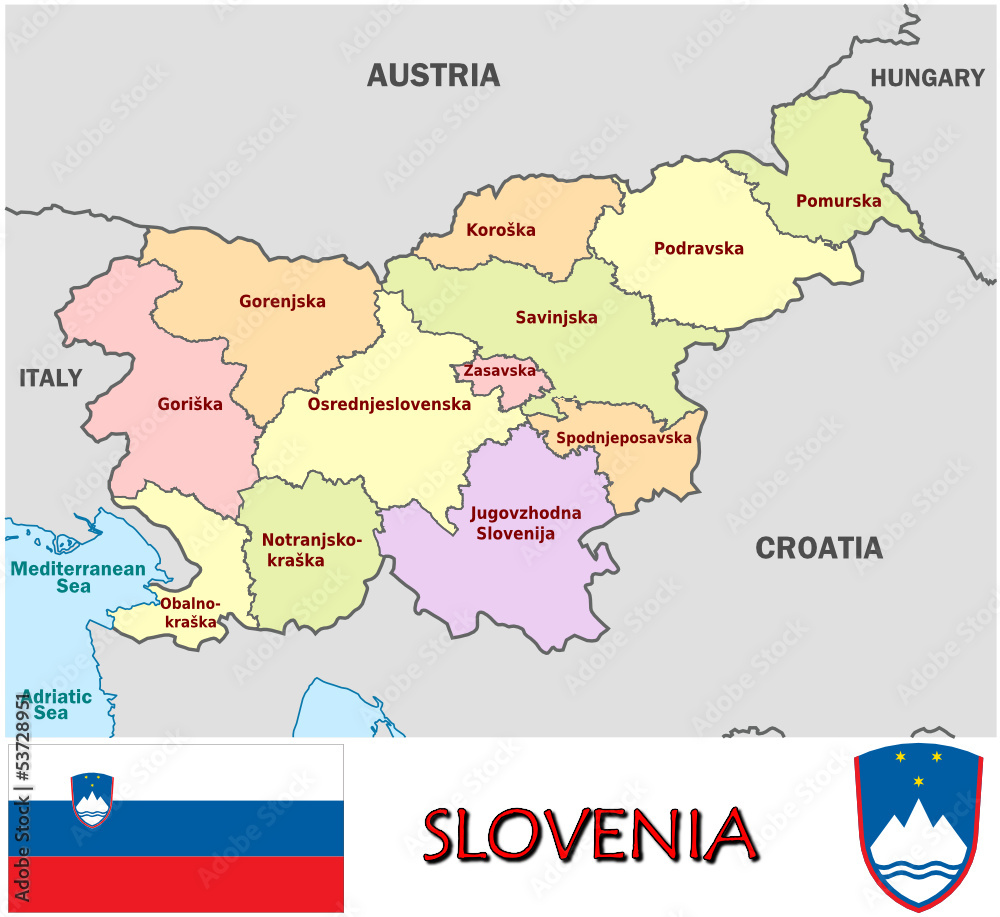 Slovenia Europe national emblem map symbol motto