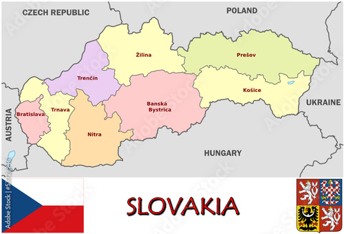 Slovakia Europe national emblem map symbol motto