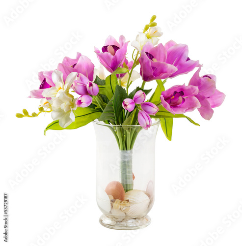 Fototapeta Naklejka Na Ścianę i Meble -  Bouquet of tulip and orchid